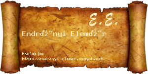 Endrényi Elemér névjegykártya